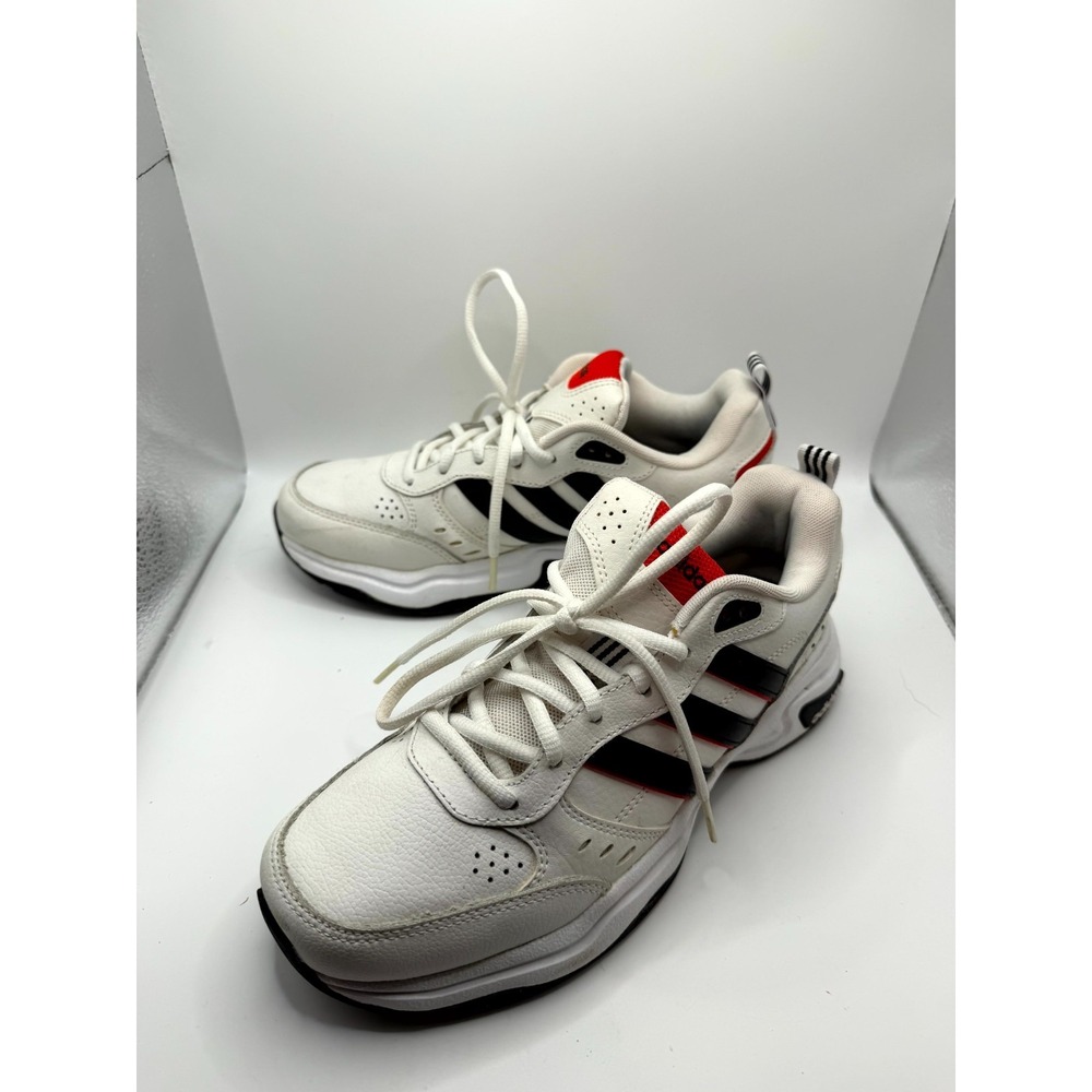 Adidas Strutter EG2655 Mens 6.5 Sneaker White Black Active Red‎ Leather Shoes